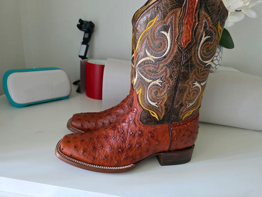 Ostrich boots original leather  9 1/2
