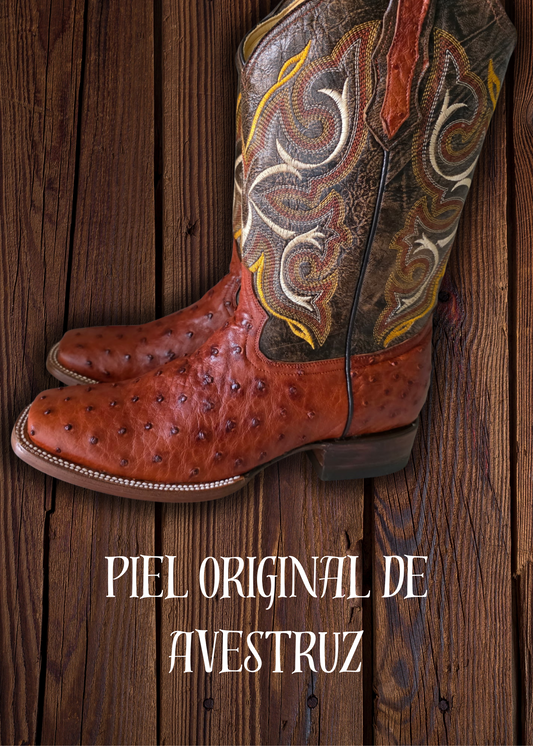 Ostrich boots original leather  9 1/2